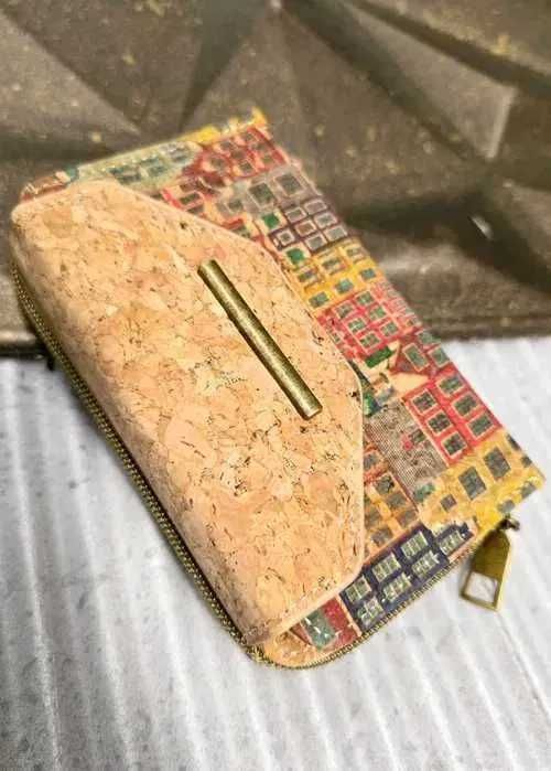 Modny korkowy portfel damski pojemny HIT nowy