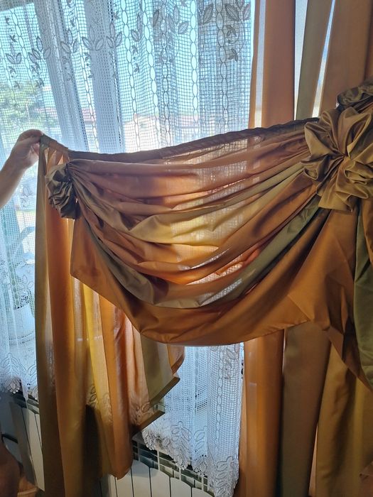 4 szt zasłony do salonu cieniowane eleganckie + lambrekin wys. 2.65