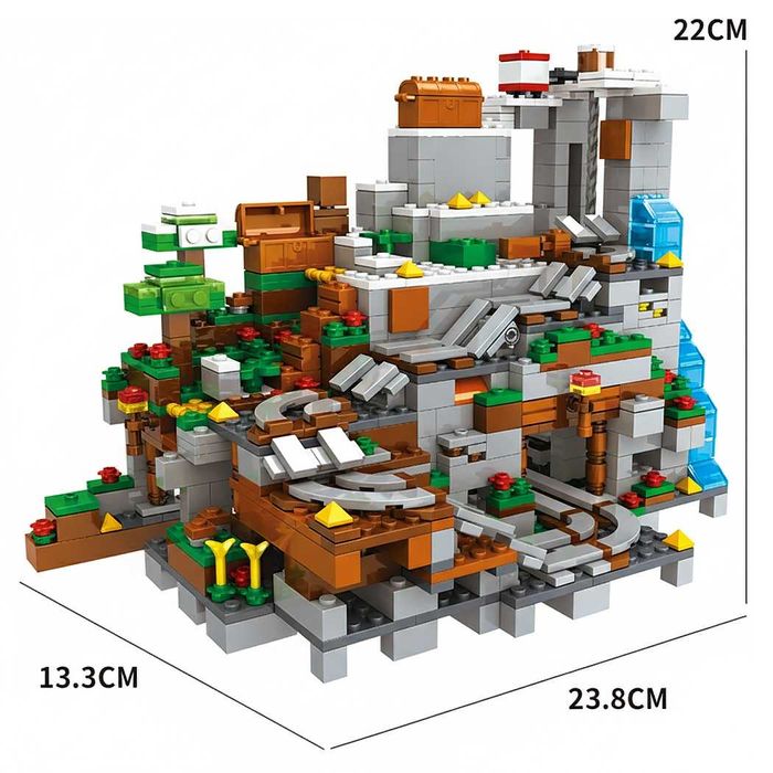 Огромный Лего Майнкрафт Горная пещера, 1089 деталей. MINECRAFT