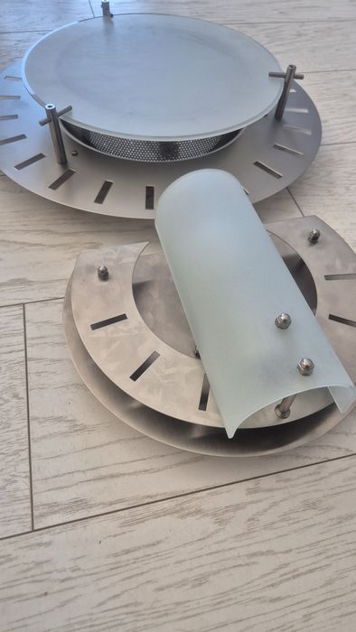 Komplet lamp, nowoczesny styl, plafon i kinkiet, aluminium