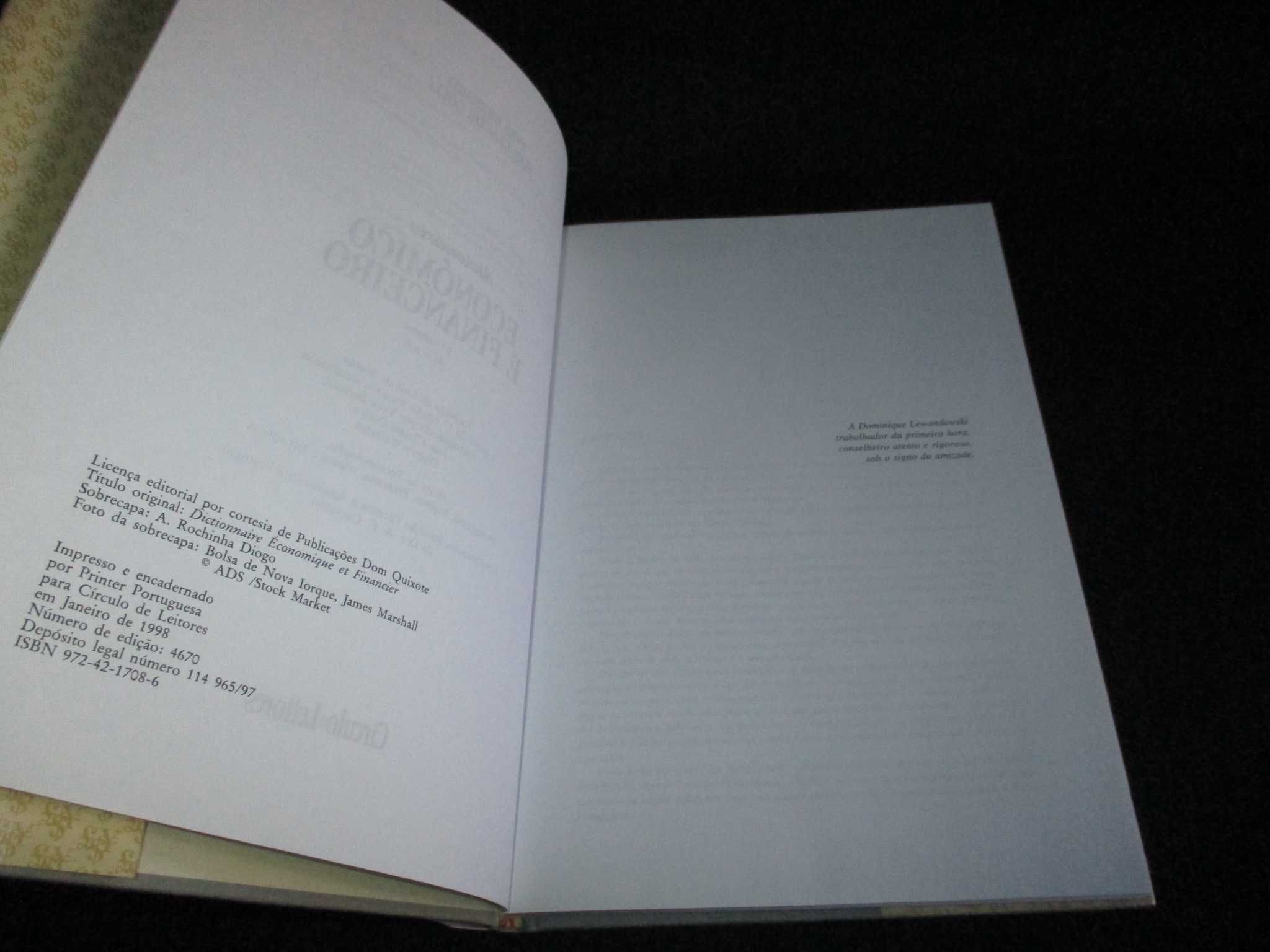 Livro Dicionário Económico e Financeiro Yves Bernard Jean-Claude Colli