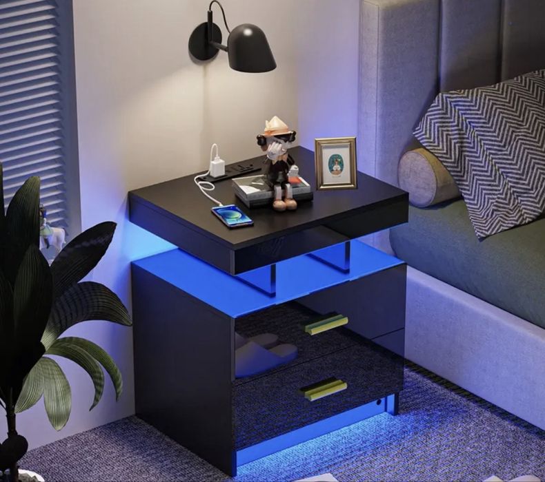 Mesa Cabeceira Led e Tomada