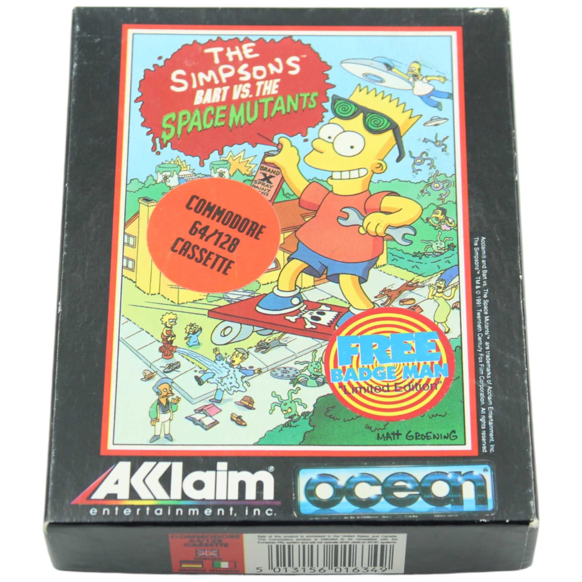 The Simpsons Bart Vs. The Space Mutants Commodore 64/128 Kaseta