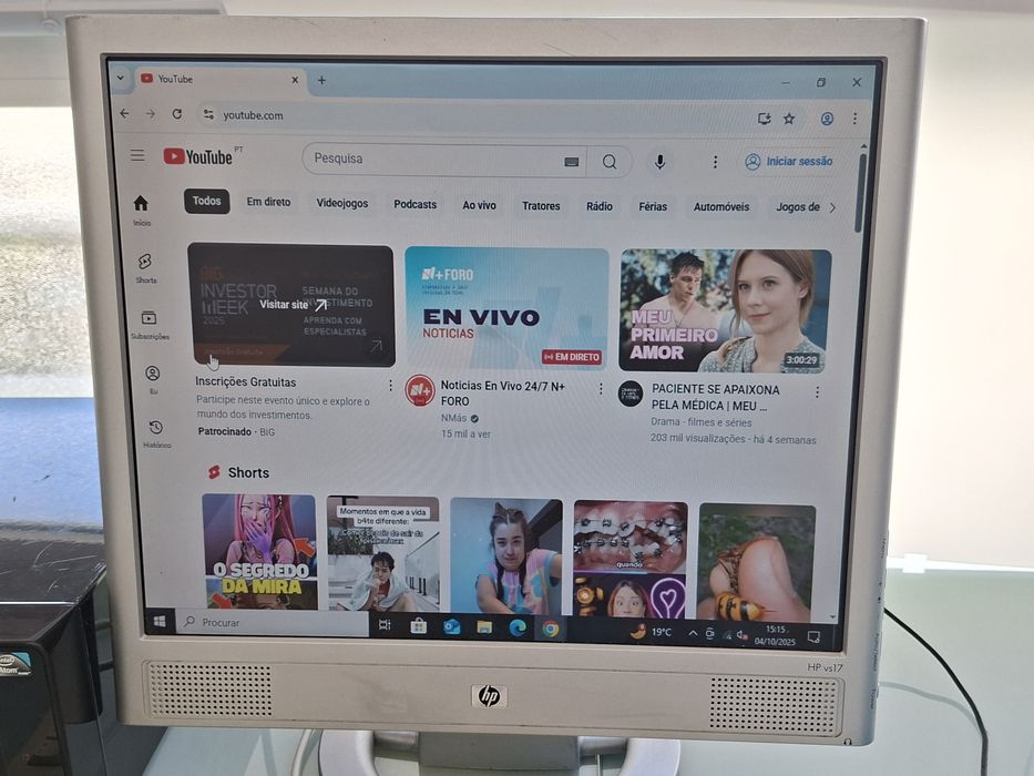 Computador Torre+Monitor +Teclado + Rato, Windows 10 Pro e Office 2016