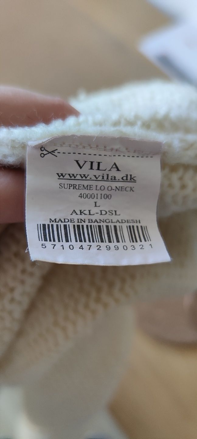 Sweter sweterek S/M/L Vila śmietankowy kremowy