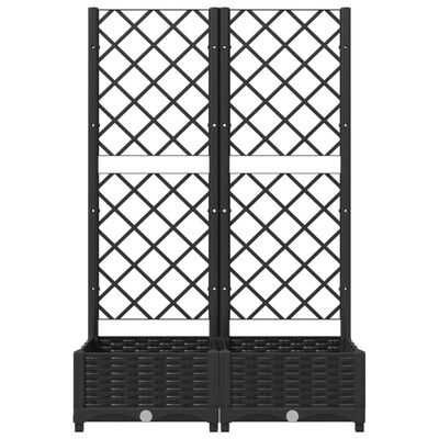 Donica ogrodowa z kratką, czarna, 80x40x121,5 cm technorattan pergola