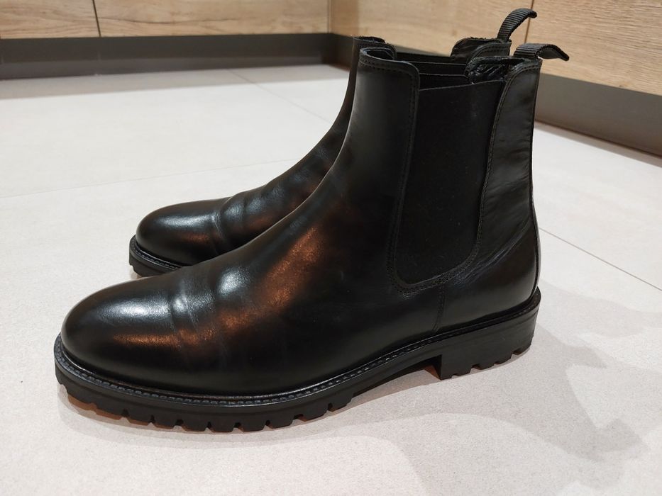 Skórzane sztyblety męskie Reiss