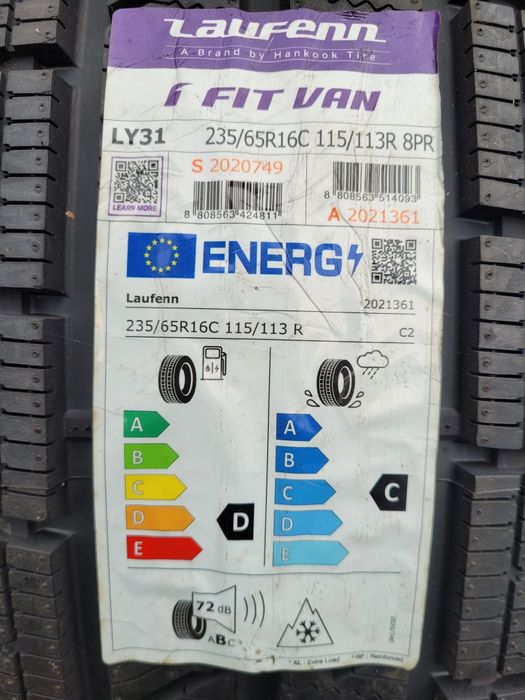 Nowe opony zimowe 235 65 r16C 2szt Laufenn 2024r. Faktura