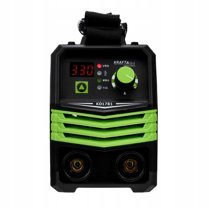 SPAWARKA inwertorowa 330A LCD MMA IGBT TIG LIFT maska przewody KD1781