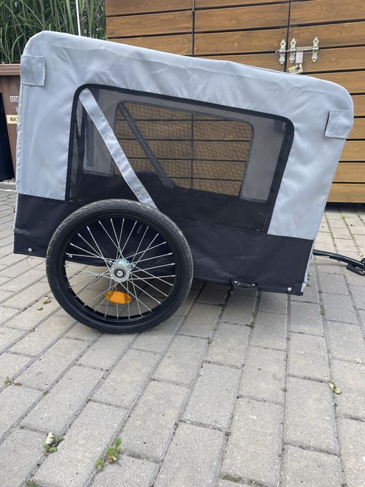 Przyczepka rowerowa dla psa XL szara