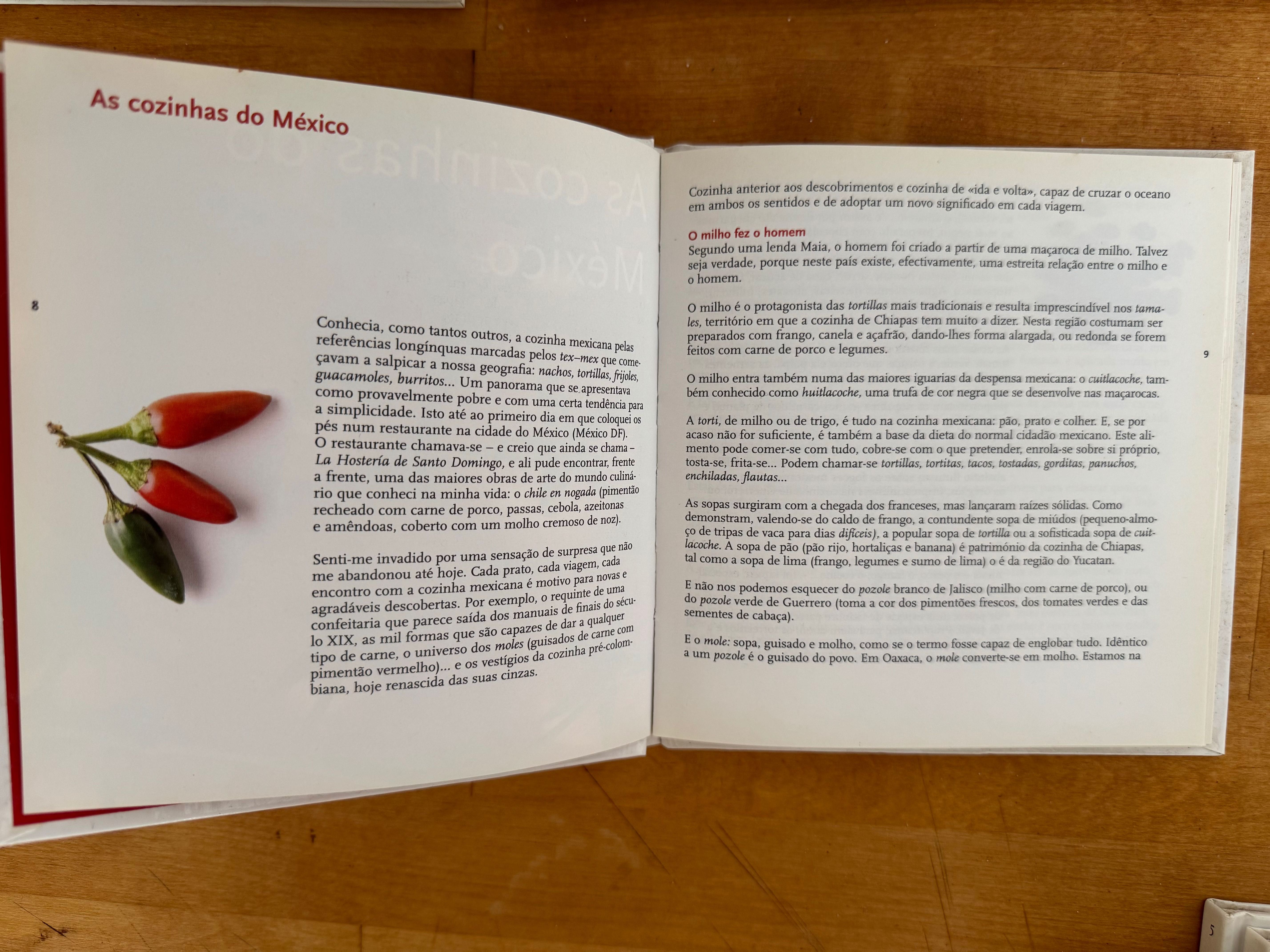 Livros de receitas de diferentes paises