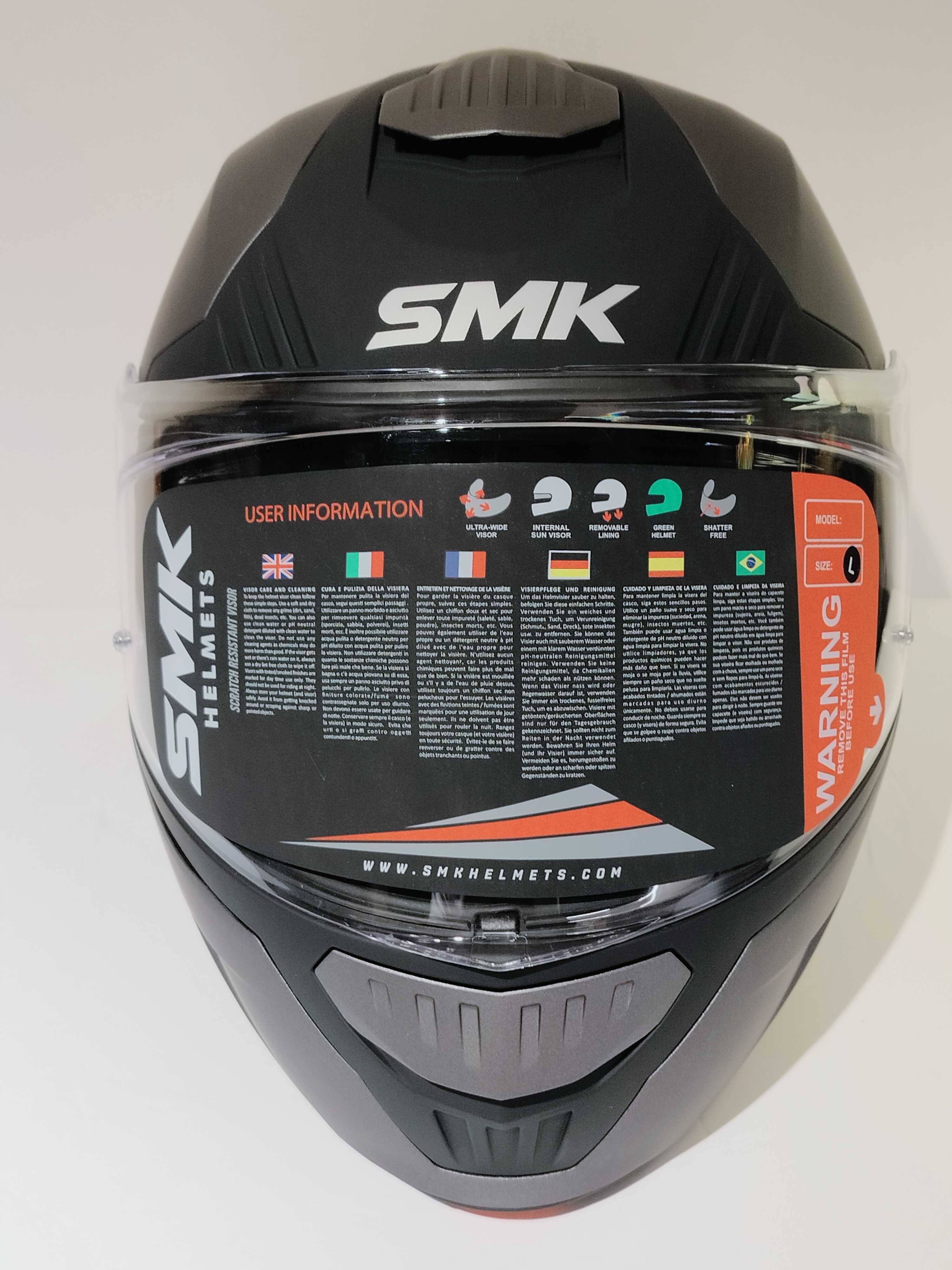 Capacete SMK modular dupla homologação P/J mota scooter novo