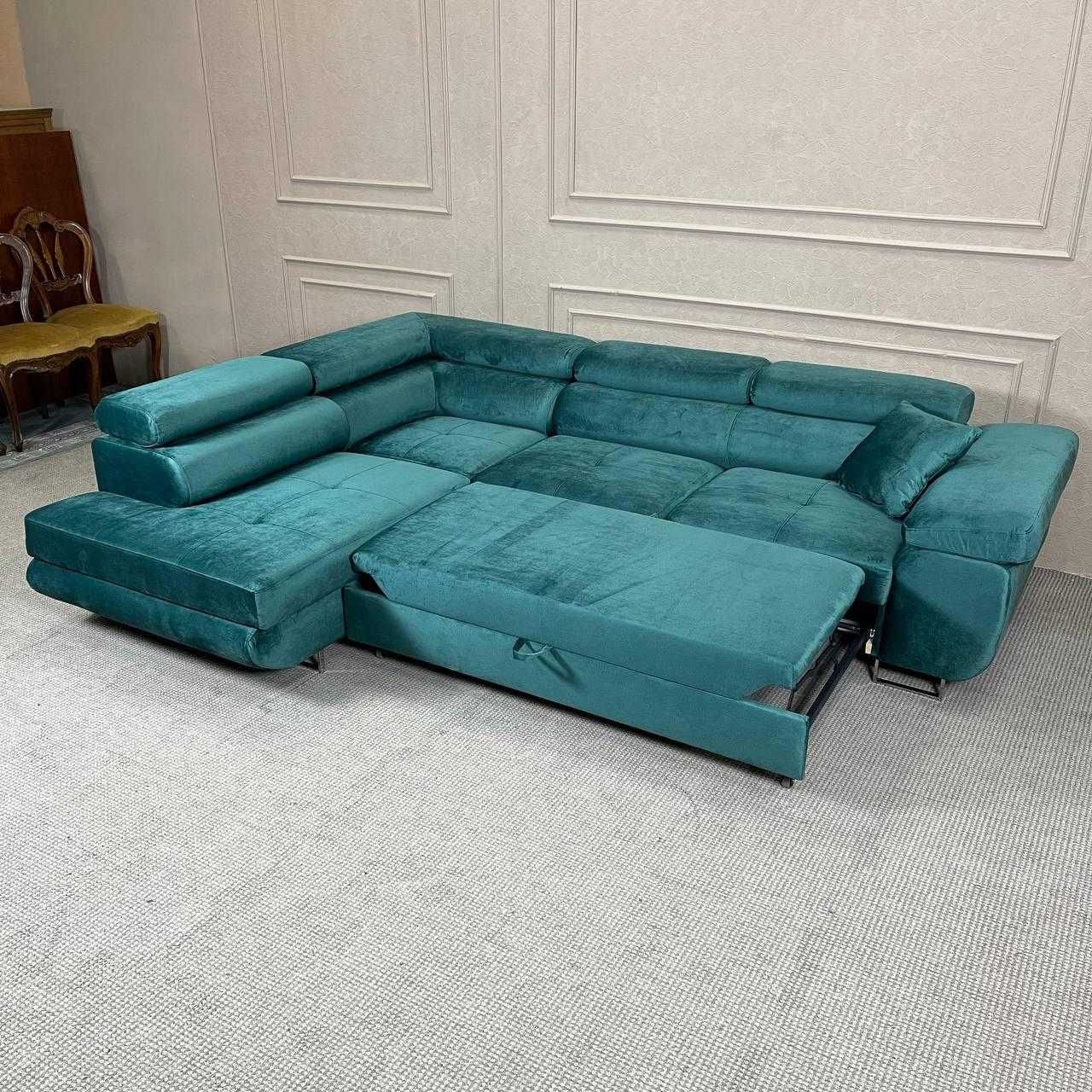 Тканевый раскладной угловой диван розкладний диван
