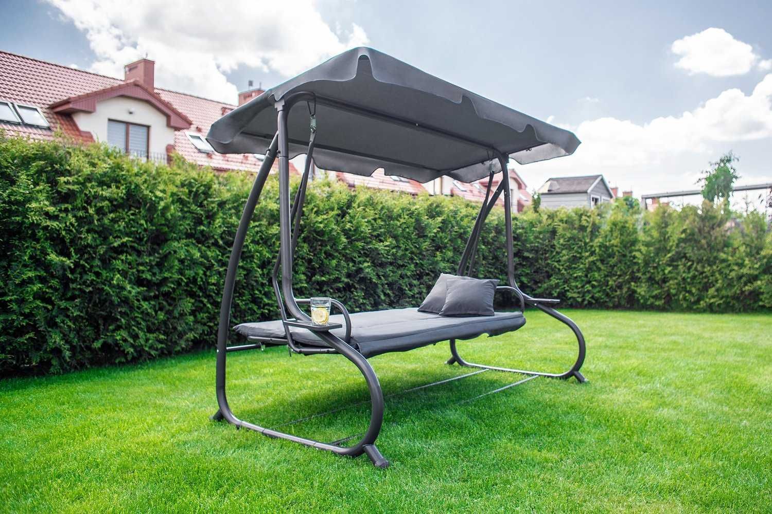 Wygodna huśtawka ogrodowa PREMIUM rozkładana leżanka DARMOWA DOSTAWA