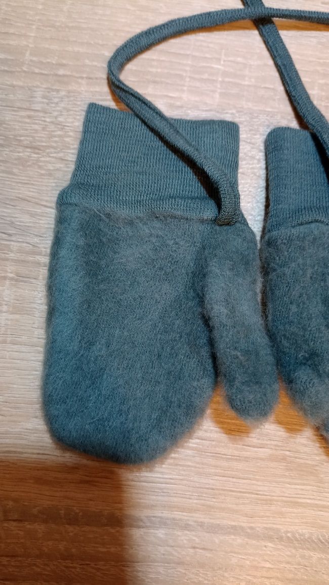 Śliczne rękawiczki wełniane Merino Wool wełna Puchacz Joha 92