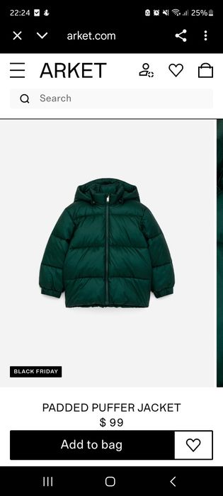 Куртка пуховик Arket пуфер