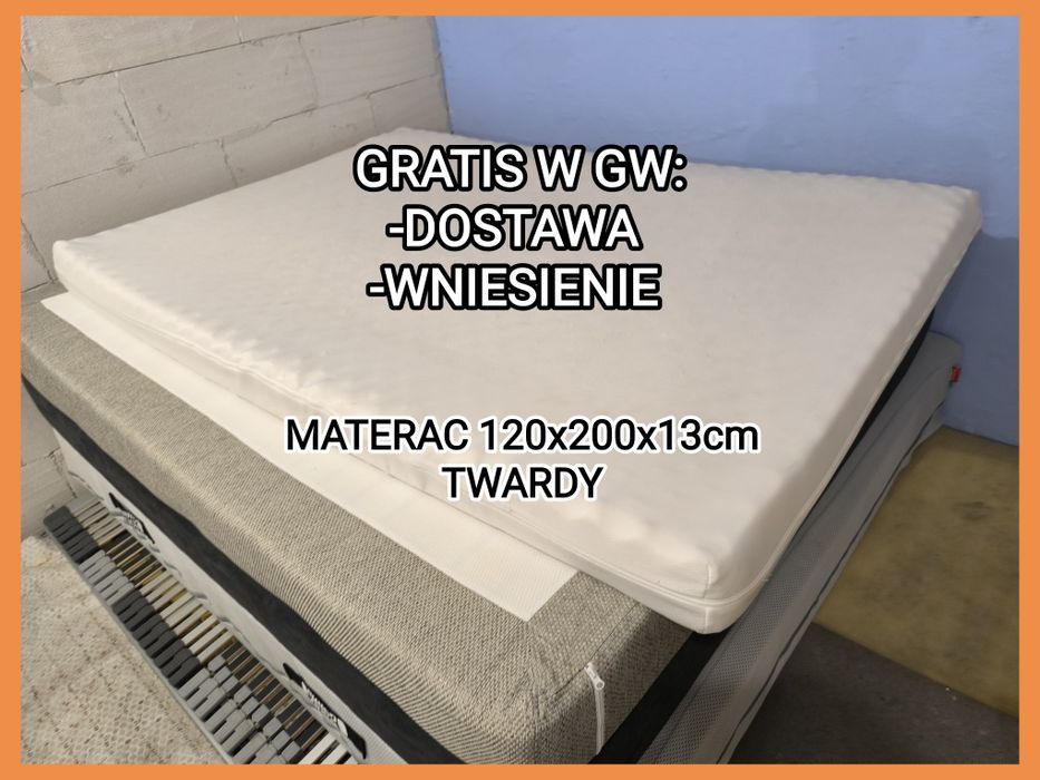 120x200 Materac Twardy Piankowy Gratis w Gw DOSTAWA I WNIESIENIE