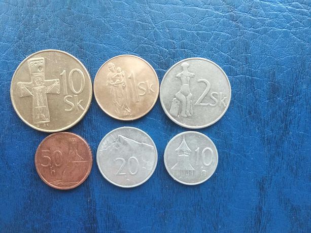 Набор монет Словакии 1993-2000 гг