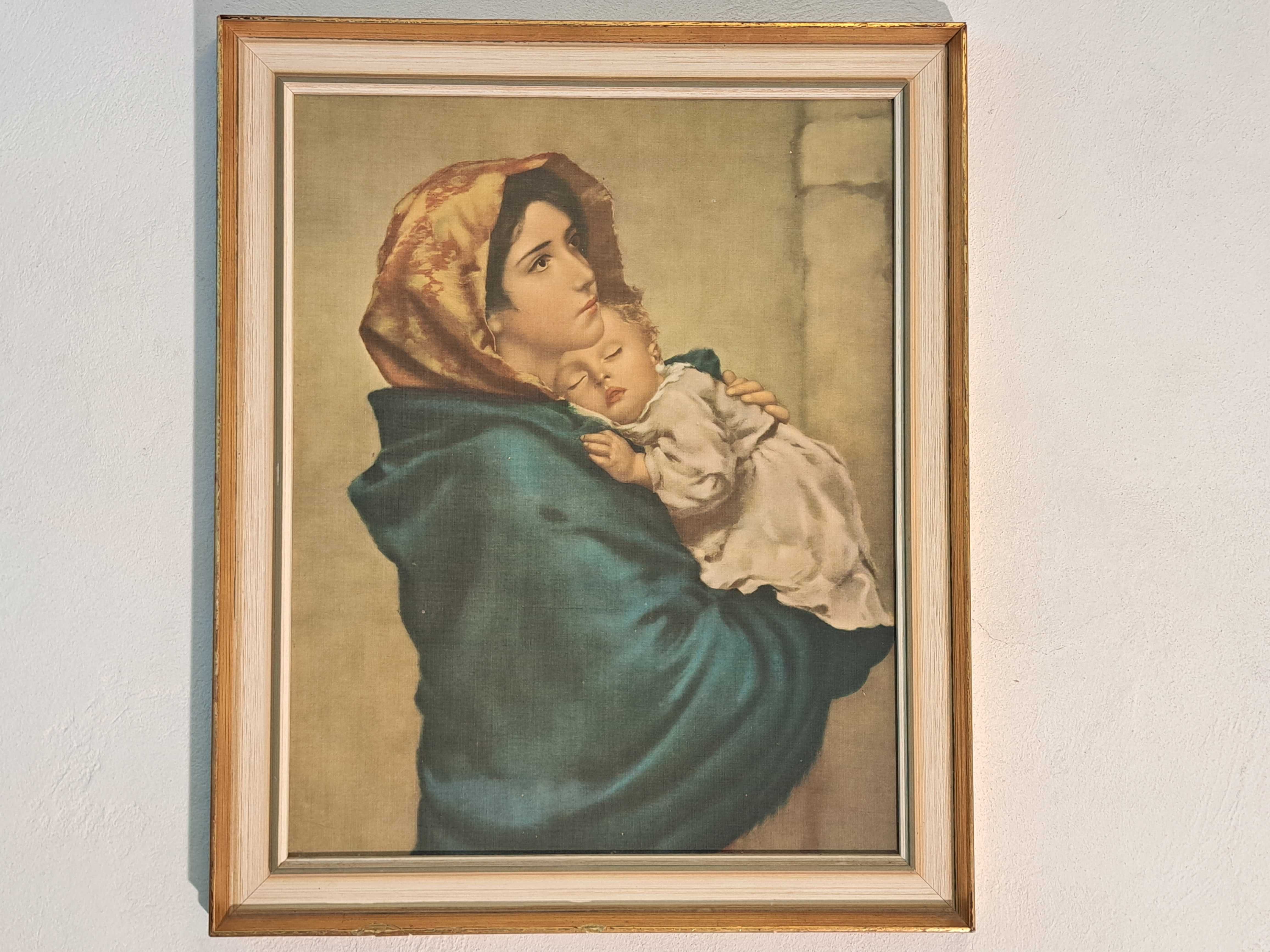Obraz Matka boska cygańska druk rama złota biała reprodukcja Ferruzzi