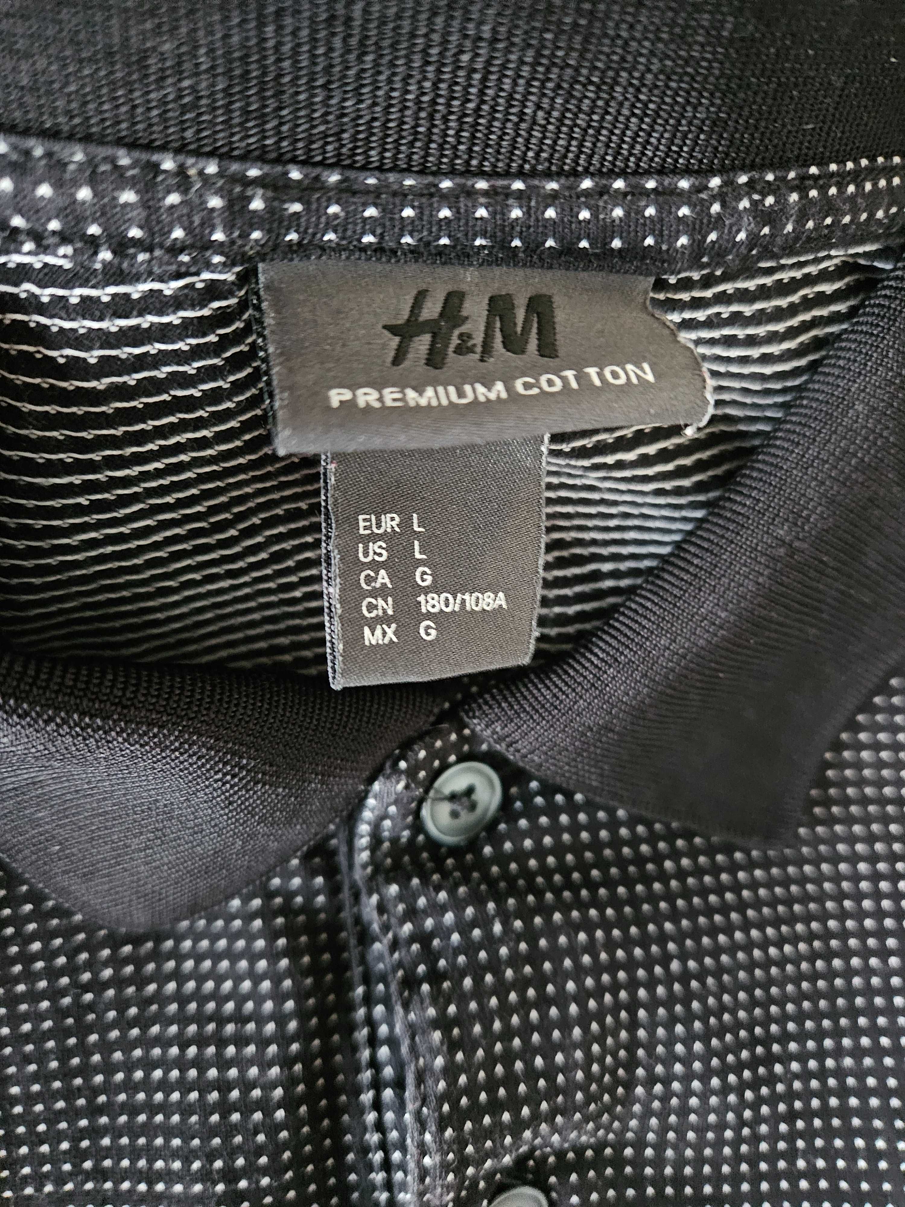 Bluzka z krótkim rękawem z kołnierzykiem polo h&m premium L