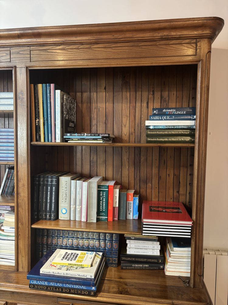 Movél Biblioteca em Madeira Maciça de Castanho - 2.2m