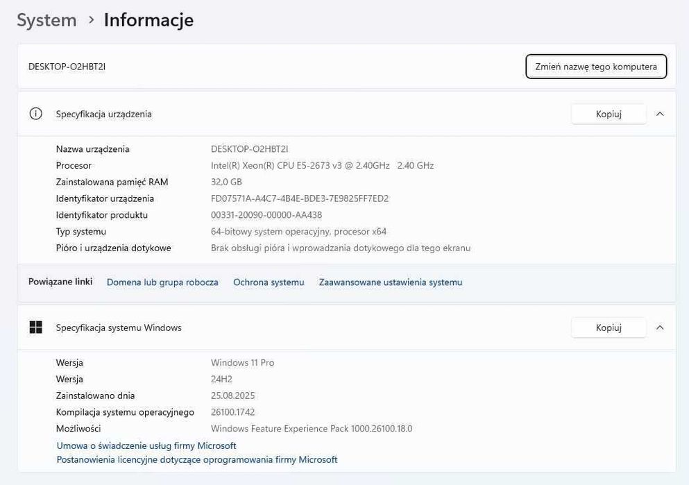 Komputer Gamingowy/Xeon 12 rdzeni/32GB DDR3/GTX 660/Nvme/win11pro