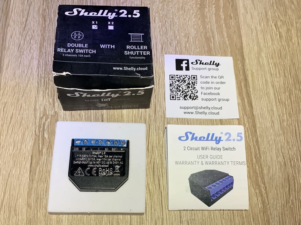 Sterownik smart home WiFi Shelly 2.5 rolety oświetlenie