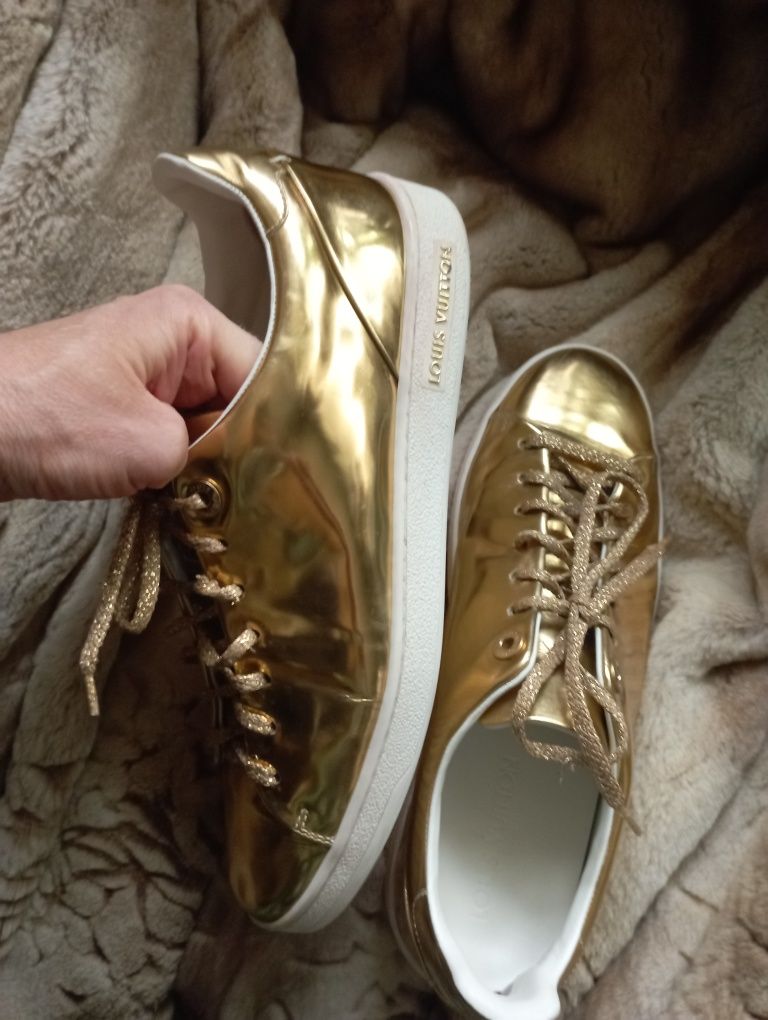Кроссовки Louis Vuitton sneakers  golden leather  оригінал