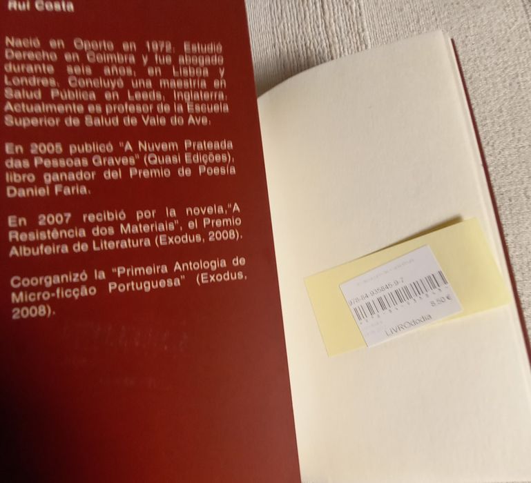 Livro de poesia de Rui Costa O Pequeno Almoço de Carla Bruni