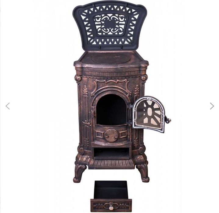 ‼️ Камін Піч буржуйка чавунна Bonro чорна 9 кВт ‼️ ТОП СЕЗОНУ ‼️