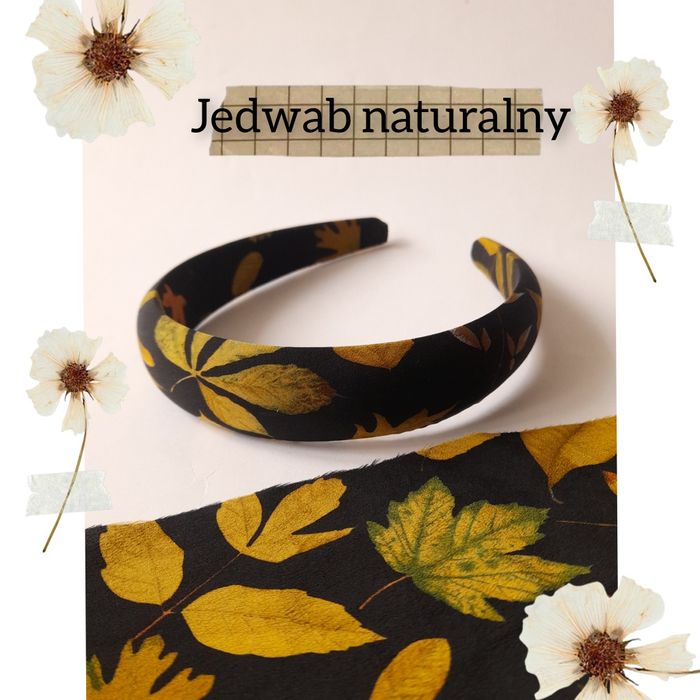 Jedwabna opaska na głowę jesienne kolory