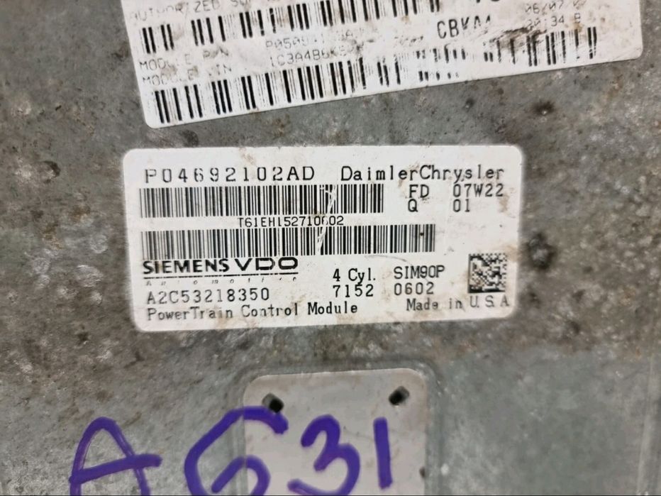Блок ЭБУ P05150472AA A2C53286776  Dodge Avenger Sebring 2,4L