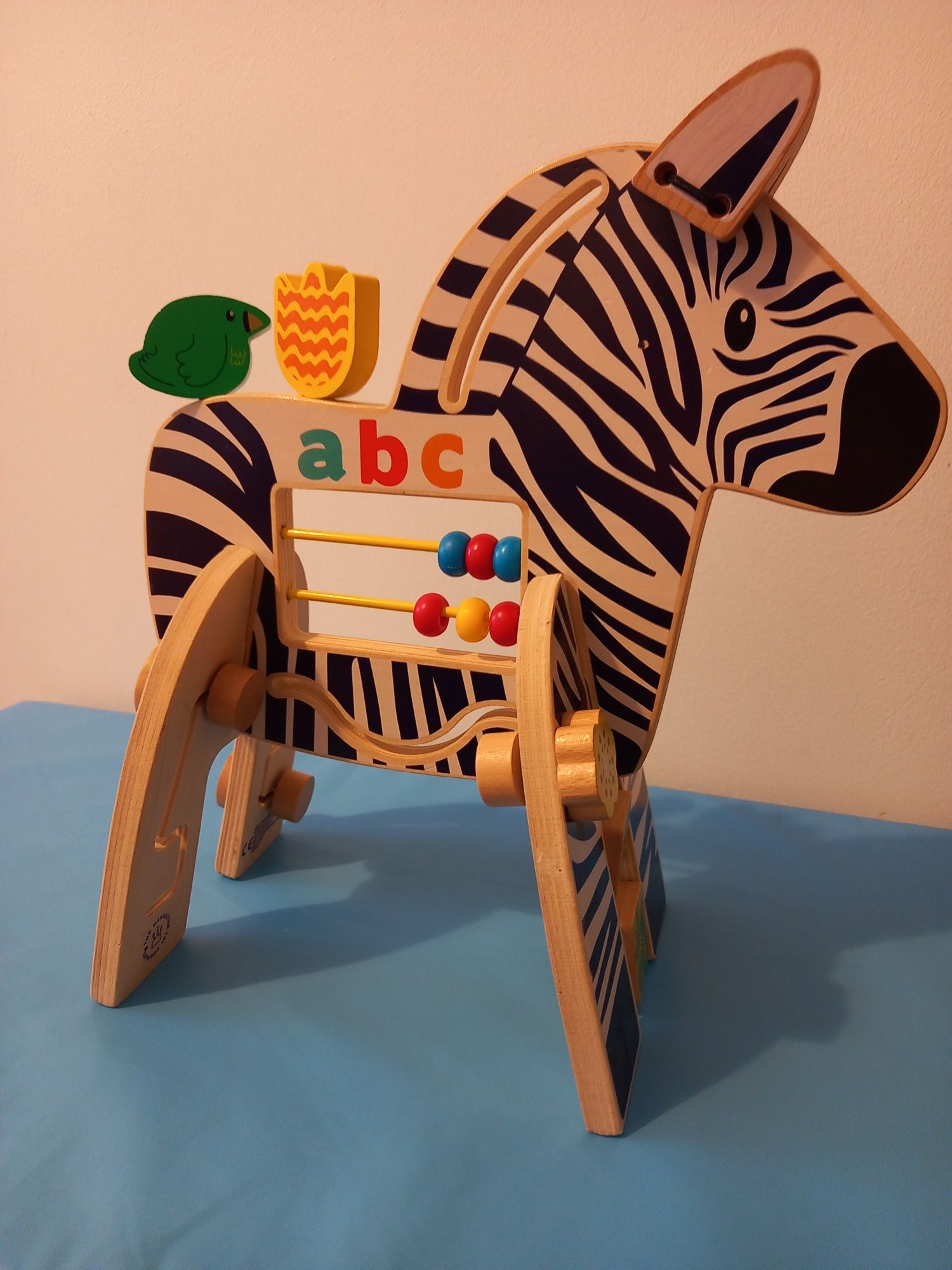 Drewniana zebra zabawka edukacyjna