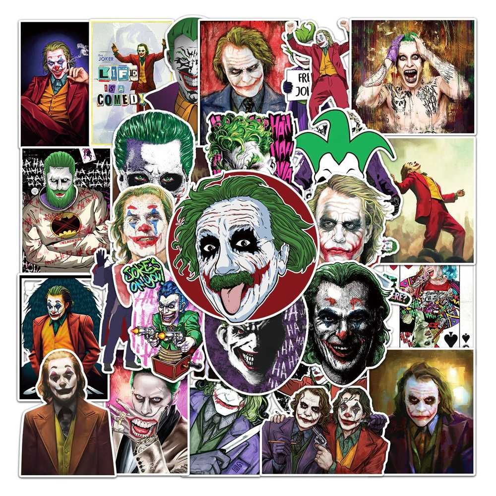 Наклейки стикеры Джокер Joker декор скейт ноут велосипед блокнот смарт