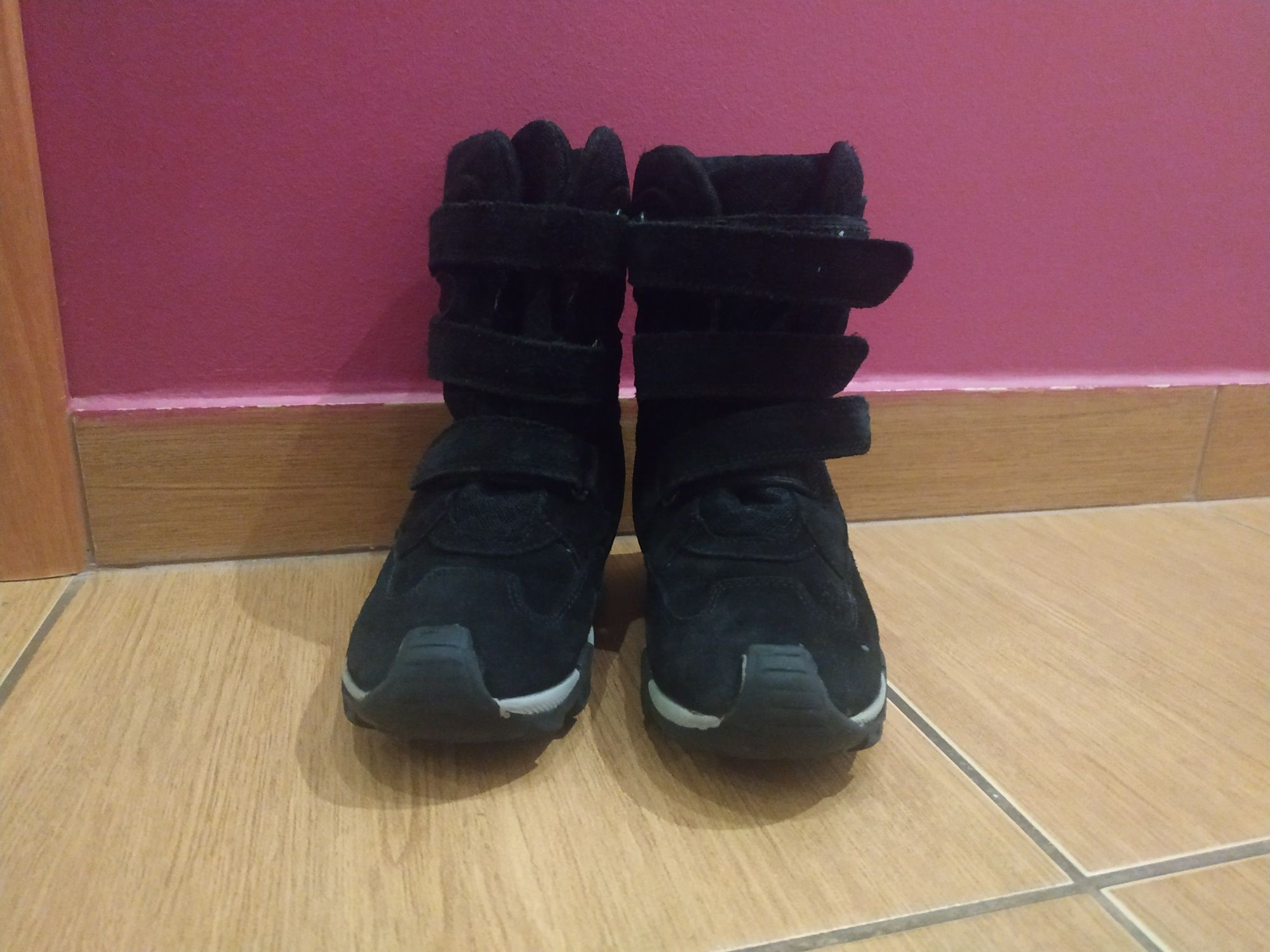 Buty zimowe kozaki  trapery Bartek 29 - wysokie na 3 rzepy