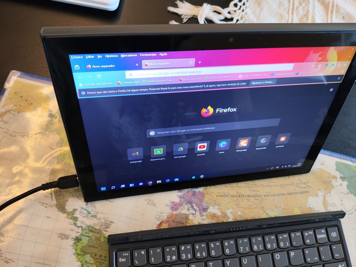 Lenovo ideapad Duet 3 como novo teclado destacável Windows 11