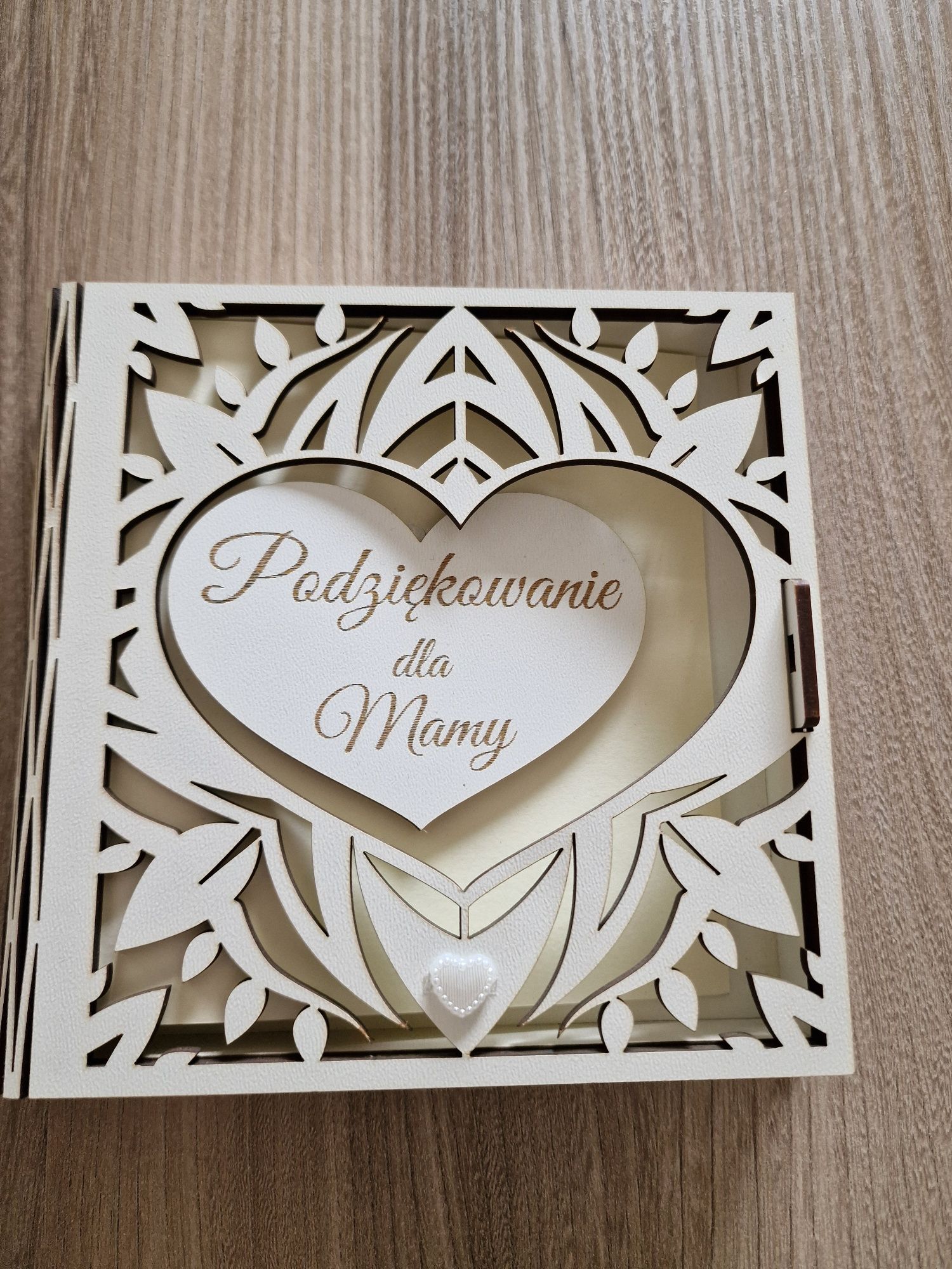Pamiątkowe pudełko z podziękowaniem dla mamy na ślubie Nowe