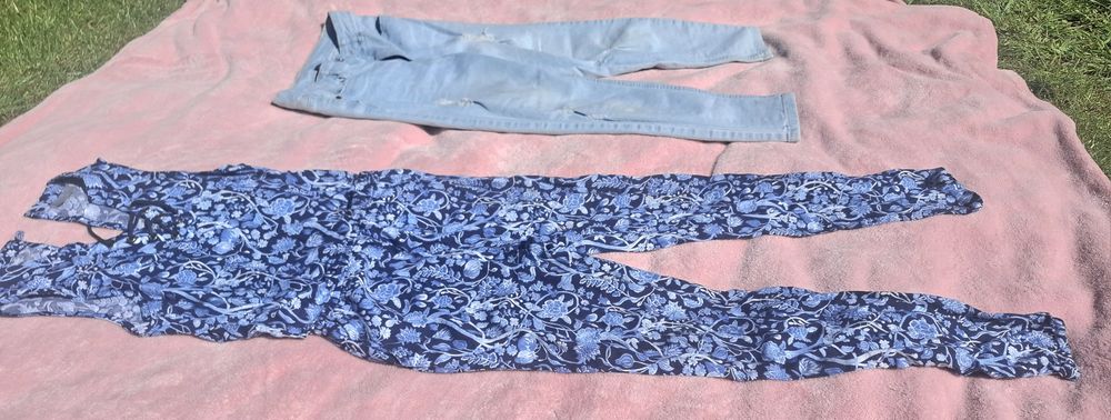 146 jeans, kombinezon, sukienka zestaw