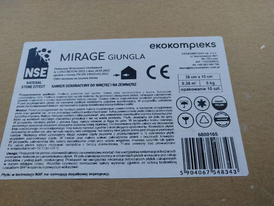 Kamień elewacyjny wewnętrzny lub na zewnątrz