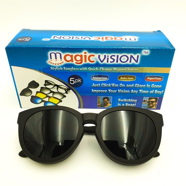 Магнітні окуляри Magic Vision 5 в 1 – сонцезахисні, антіфара