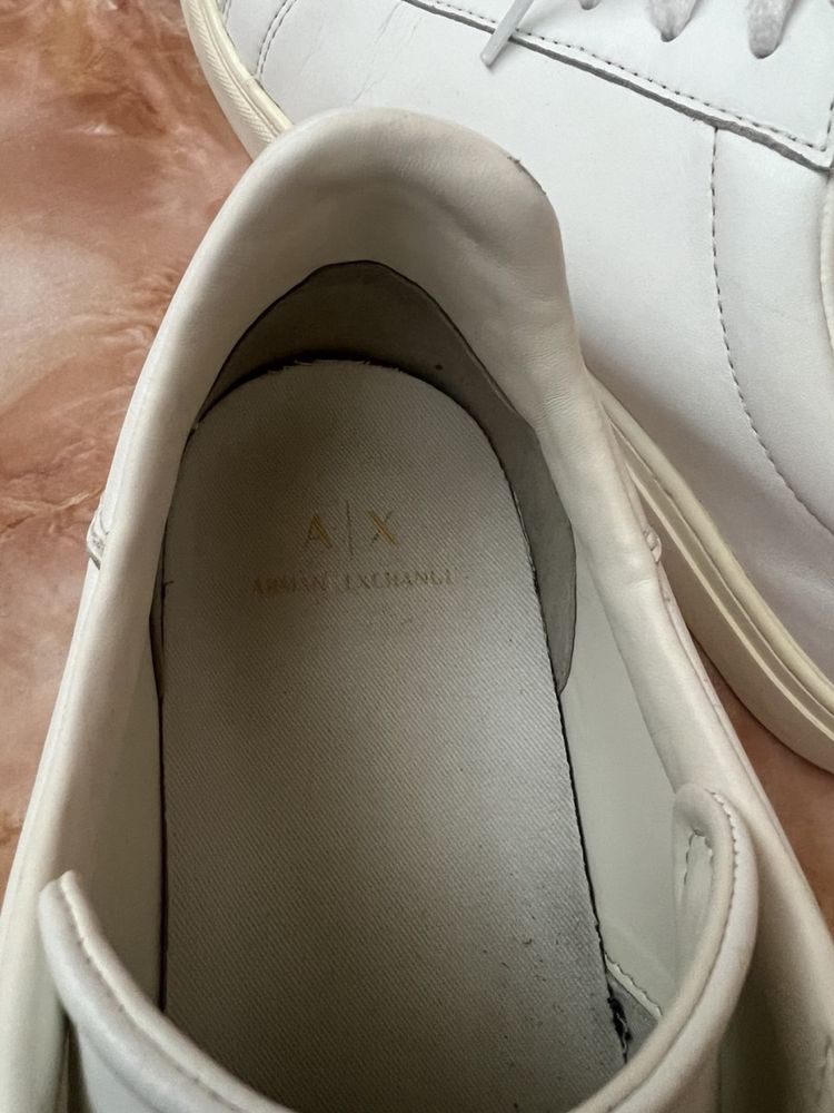 Білі кеди чоловічі брендові оригінал Armani Exchange 43 розмір 28.5 с