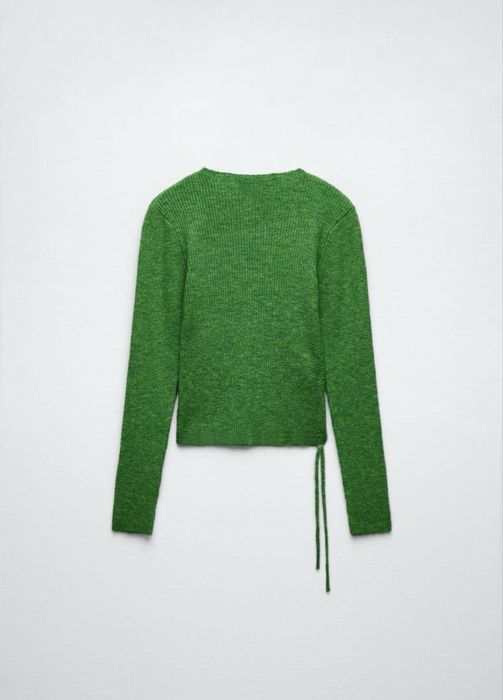 Стильний светр, светер, кофтинка Zara в насичено зеленому кольорі L