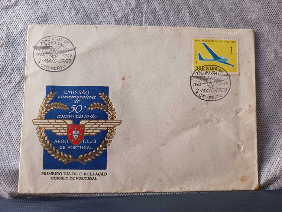 Envelope comemorativo  do 50º aniversário do Aeroclube de Portugal
