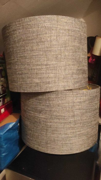 Abat-jour em tecido cinza/antracite