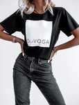 Czarna bluzka M olavoga BIG SQUARE T-shirt print