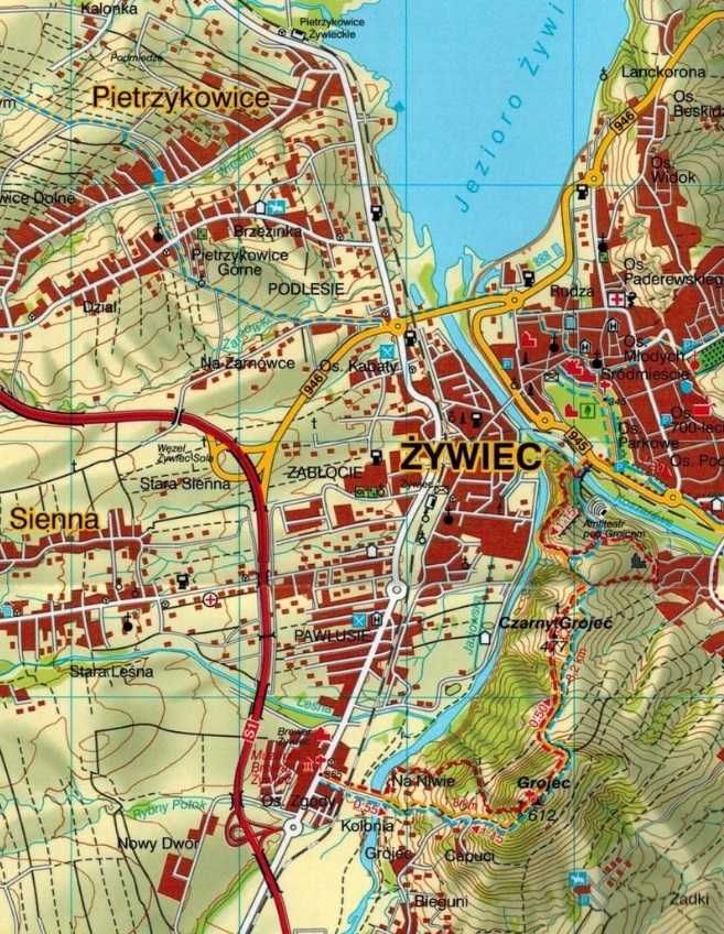 BESKID ŻYWIECKI MAPA Turystyczna laminowana wit