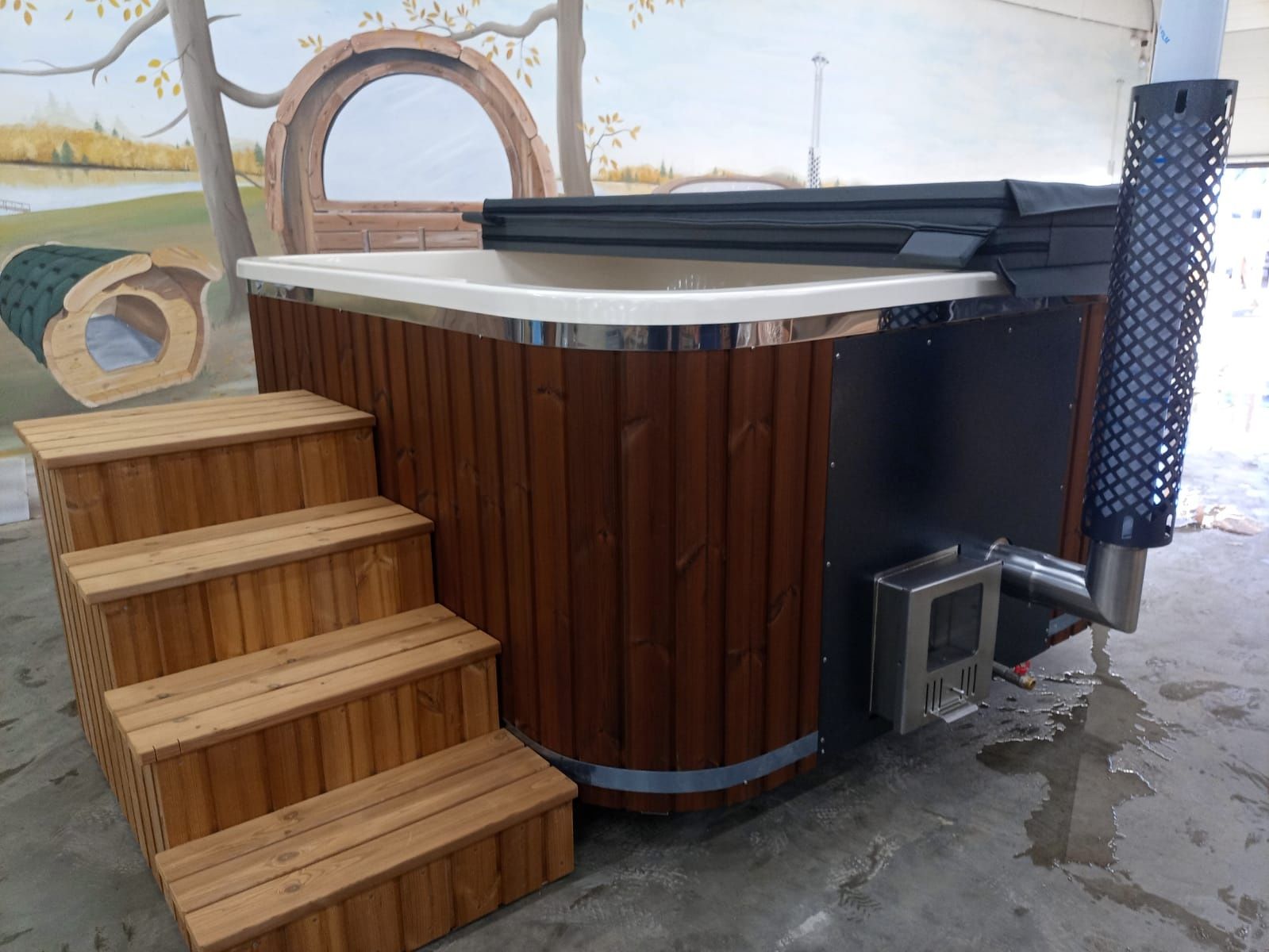 Jacuzzi kwadrat największy 2.45x2.2 m hydromasaż Spa ogrodowe