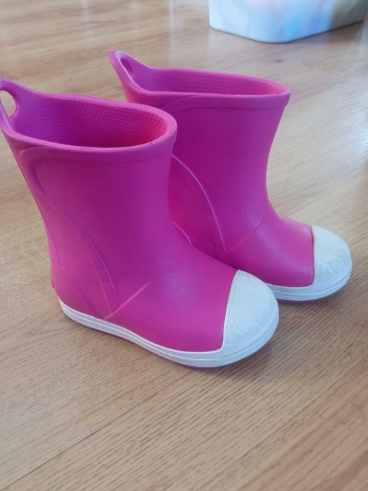 Crocs c 7 резиновые сапоги для девочки розовые