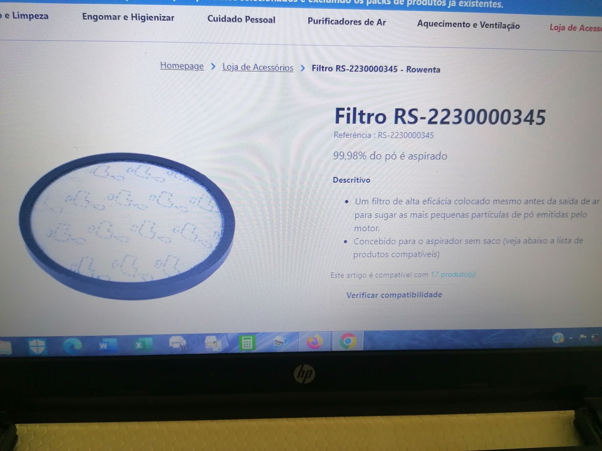 Filtro aspirador Rowenta