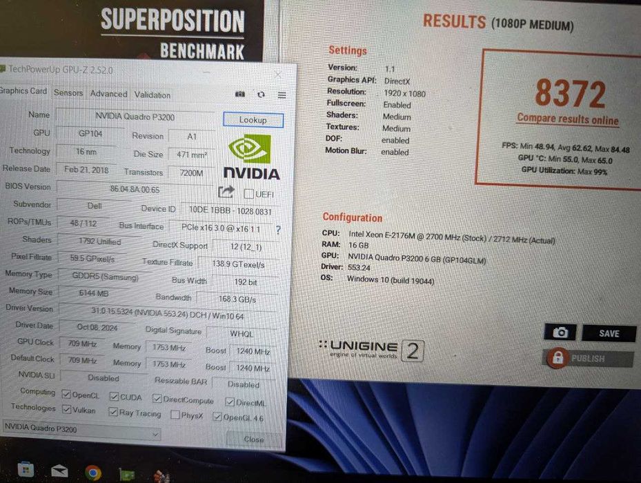 Dell Precision 7530 IPS FHD/Xeon-2176/p3200 6gb/16gb ddr4/256gb m2/win